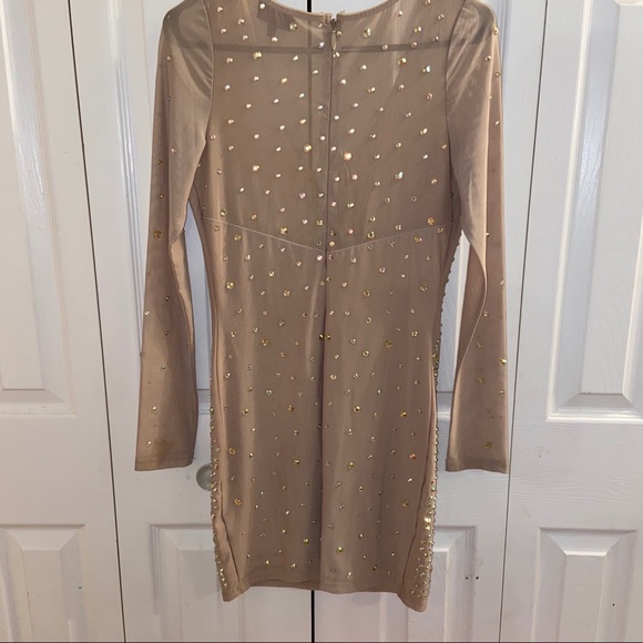 Nude rhinestone iridescent party dress - Picture 2 of 4